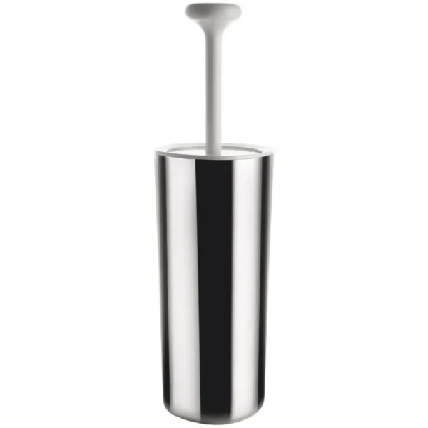 Alessi Badezimmeraccessoires^Birillo Toilettenbürste, weiß - spiegelglanzpolierter Edelstahl