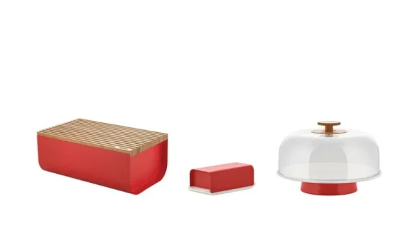 Alessi Geschirr^Mattina Tortenständer, Rot