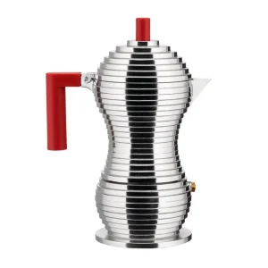 Alessi Karaffen Und Krüge^Pulcina Espressokocher für Induktion, 3 Tassen, Aluminium – Rot