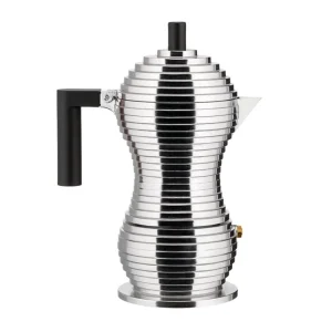 Alessi Karaffen Und Krüge^Pulcina Espressokocher für Induktionsherd, 3 Tassen, Aluminium - schwarz