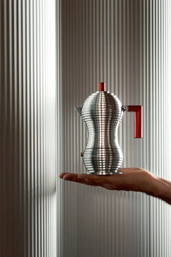 Alessi Karaffen Und Krüge^Pulcina Espressokocher, 3 Tassen, Aluminium – Rot