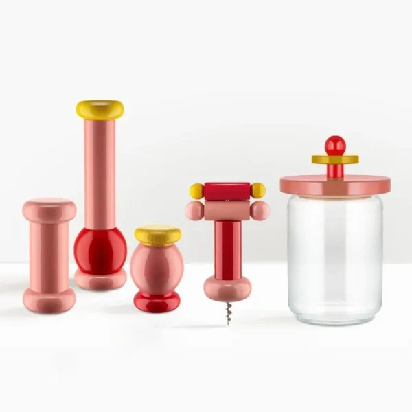 Alessi Küchenutensilien^Twergi ES17 Korkenzieher, Rot – Rosa – Gelb