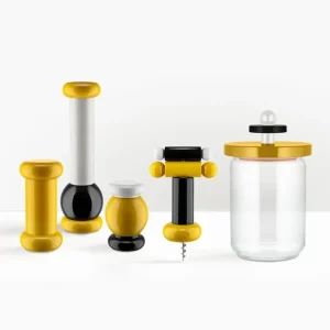 Alessi Küchenutensilien^Twergi ES17 Korkenzieher, Schwarz – Gelb – Weiß