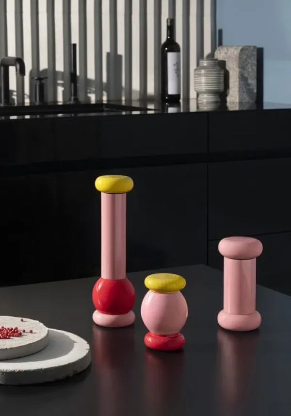 Alessi Küchenutensilien^Twergi MP0210 Gewürzmühle, Rot – Rosa – Gelb