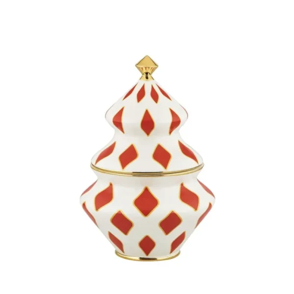 Alessi Weihnachtsdekoration^Zuckerdose, 15,5 x 22 cm, weiß - rot - gold