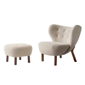 HAY Sitzgelegenheiten-&Tradition Little Petra Loungesessel und Pouf, Karakorum 003 – Nussbaum