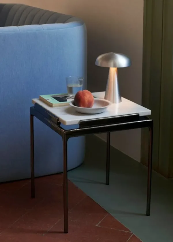 Wendelbo Tische-&Tradition Sett LN11 Beistelltisch, Bianco Carrara - dunkles Chrom