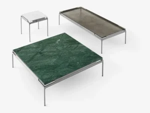 Wendelbo Tische-&Tradition Sett LN13 Couchtisch, Verde Guatemala - dunkles Chrom