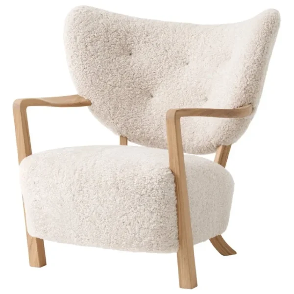 &Tradition Sitzgelegenheiten-&Tradition Wulff ATD2 Loungesessel, Moonlight-Schaffell - Eiche