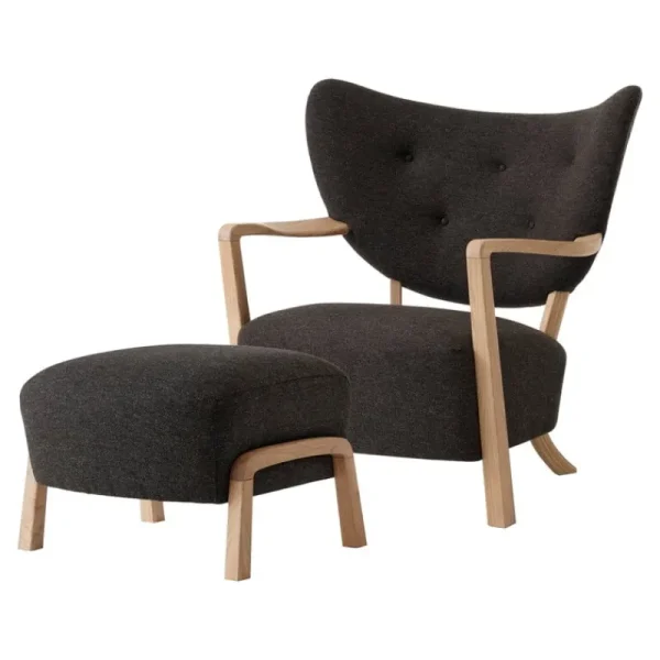 Ornu00e4s Sitzgelegenheiten-&Tradition Wulff ATD2 Loungesessel und ATD3 Pouf, Hallingdal 376, Eiche