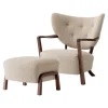 HAY Sitzgelegenheiten-&Tradition Wulff ATD2 Loungesessel und ATD3 Pouf, Karakorum 003, Walnuss