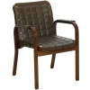 Artek Sitzgelegenheiten-Aalto Armchair 45, Nussbaum - olivgrünes Steppleder
