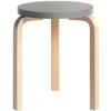 Finnish Design Shop Sitzgelegenheiten-Artek Aalto Hocker 60, grau/Birke