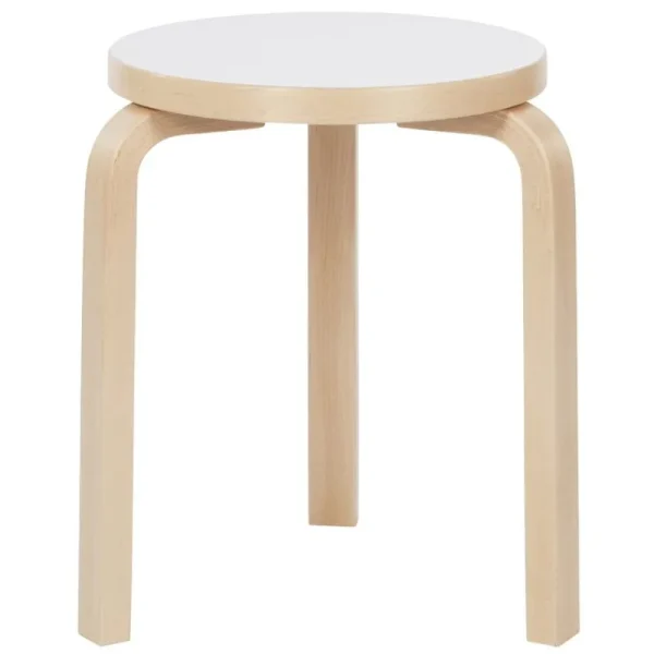 Muuto Sitzgelegenheiten-Artek Aalto Hocker 60, weißes Laminat