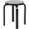 Artek Sitzgelegenheiten-Aalto Hocker E60, schwarz lackiert