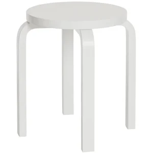 Artek Sitzgelegenheiten-Aalto Hocker E60, weiß lackiert