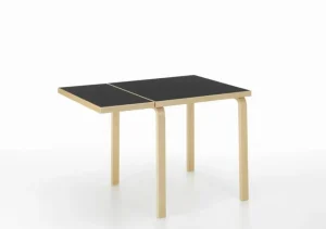 &Tradition Tische-Artek Aalto Klapptisch DL81C, Birke - schwarzes Linoleum