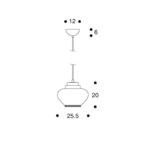 Artek Deckenleuchten-Aalto Pendelleuchte A333 "Turnip", weiß/Messing