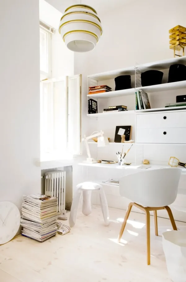 Artek Deckenleuchten-Aalto Pendelleuchte A331 „Beehive“, weiß/ Messing