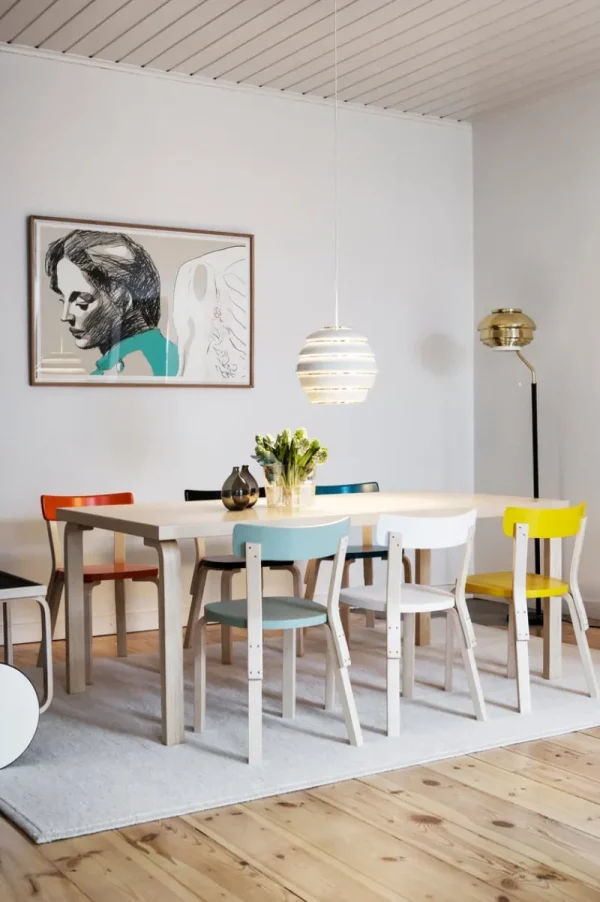 Artek Deckenleuchten-Aalto Pendelleuchte A331 „Beehive“, weiß/ Messing
