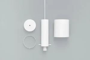 Normann Copenhagen Deckenleuchten-Artek Aalto Pendelleuchte A110 „Hand Grenade“, komplett weiß