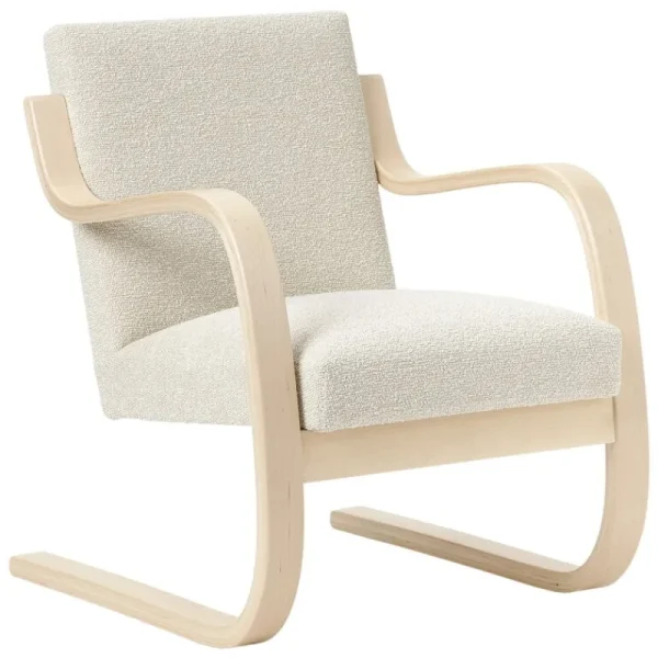 Muuto Sitzgelegenheiten-Artek Aalto Sessel 402, Birke - Cremefarben/Pearl Nubia 02