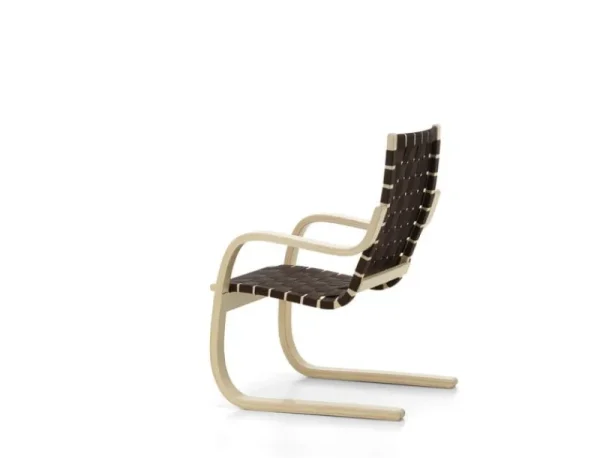 Kartell Sitzgelegenheiten-Artek Aalto Sessel 406, Birke - schwarz/braunes Gewebe