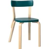 Vitra Sitzgelegenheiten-Artek Aalto Stuhl 69, Birke – Petrol
