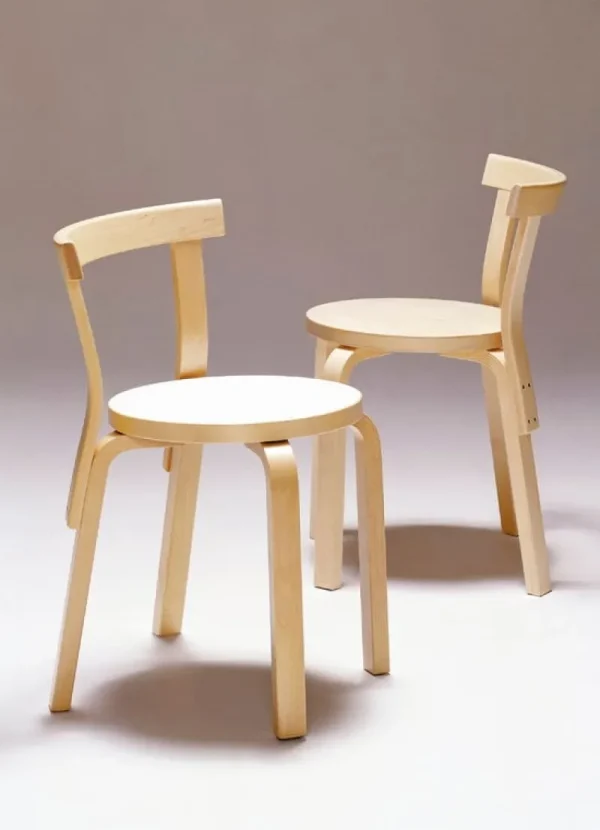 Normann Copenhagen Sitzgelegenheiten-Artek Aalto Stuhl 68, Birke - weißes Laminat