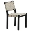 HAY Sitzgelegenheiten-Artek Aalto Stuhl 611, Schwarz – naturfarbenes/schwarzes Gewebe