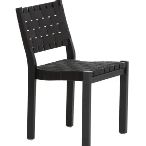 HAY Sitzgelegenheiten-Artek Aalto Stuhl 611, schwarz/schwarzes Gurtband
