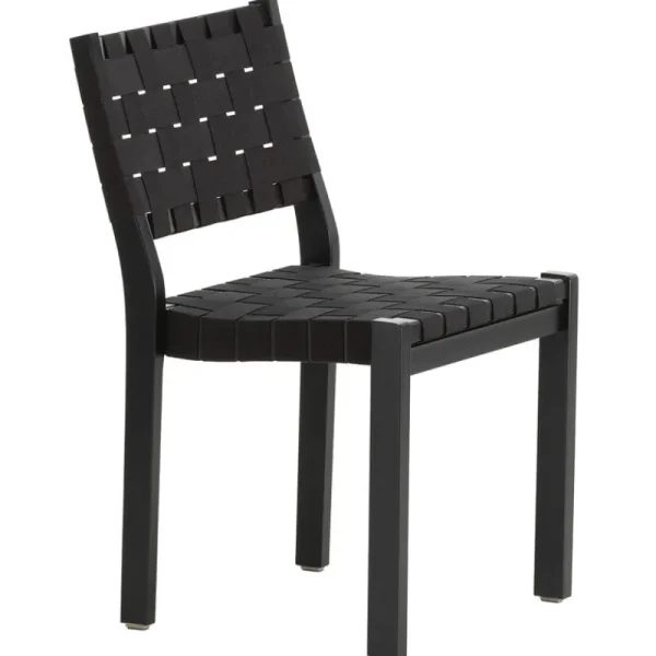 HAY Sitzgelegenheiten-Artek Aalto Stuhl 611, schwarz/schwarzes Gurtband