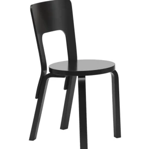 Mattiazzi Sitzgelegenheiten-Artek Aalto Stuhl 66, schwarz lackiert