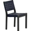 Tolix Sitzgelegenheiten-Artek Aalto Stuhl 611, schwarz/schwarz-blaues Gurtband