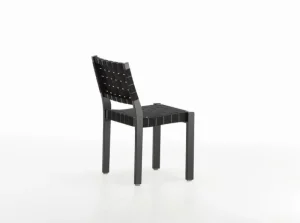 HAY Sitzgelegenheiten-Artek Aalto Stuhl 611, schwarz/schwarzes Gurtband
