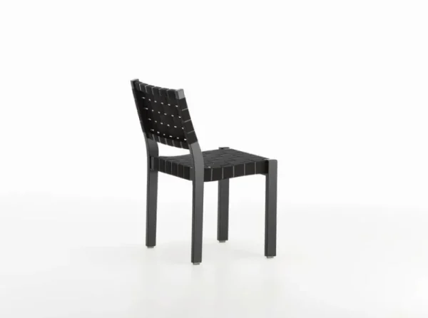 HAY Sitzgelegenheiten-Artek Aalto Stuhl 611, schwarz/schwarzes Gurtband