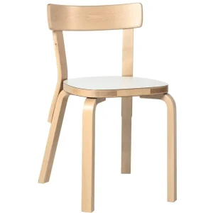 Artek Sitzgelegenheiten-Aalto Stuhl 69, weißes Laminat