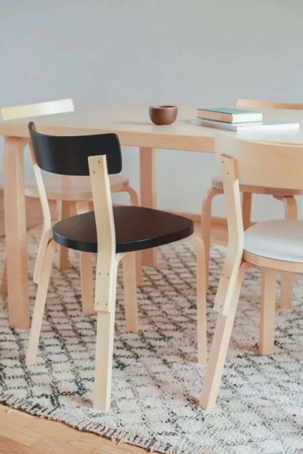 Artek Sitzgelegenheiten-Aalto Stuhl 69, weißes Laminat