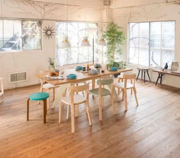 Artek Sitzgelegenheiten-Aalto Stuhl 69, weißes Laminat