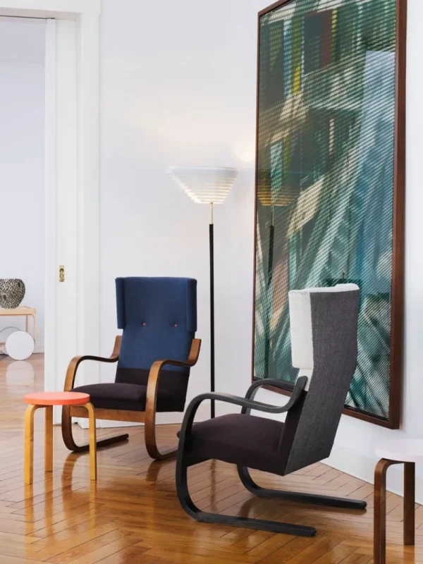 Artek Tische-Aalto Teewagen 901, weiß/Birke