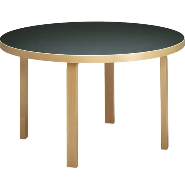 Muuto Tische-Artek Aalto Tisch 91, Birke - Linoleum schwarz