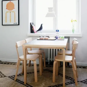 Design House Stockholm Tische-Artek Aalto Tisch 81B, Birke - Linoleum schwarz