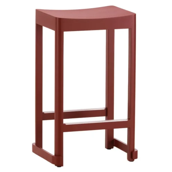 HAY Sitzgelegenheiten-Artek Atelier Barhocker, 65 cm, Dunkelrot