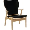 Artek Sitzgelegenheiten-Domus Loungesessel, Birke lackiert - Leder schwarz