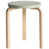 HAY Sitzgelegenheiten-Artek Hocker Aalto 60, grün – Birke