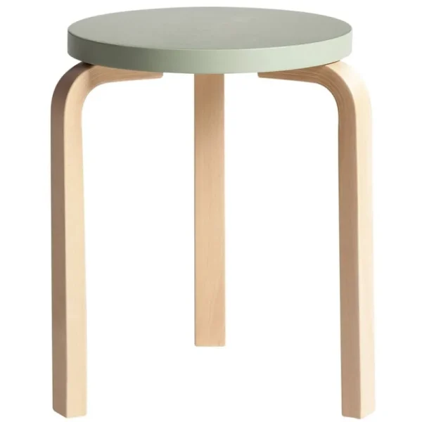 HAY Sitzgelegenheiten-Artek Hocker Aalto 60, grün – Birke