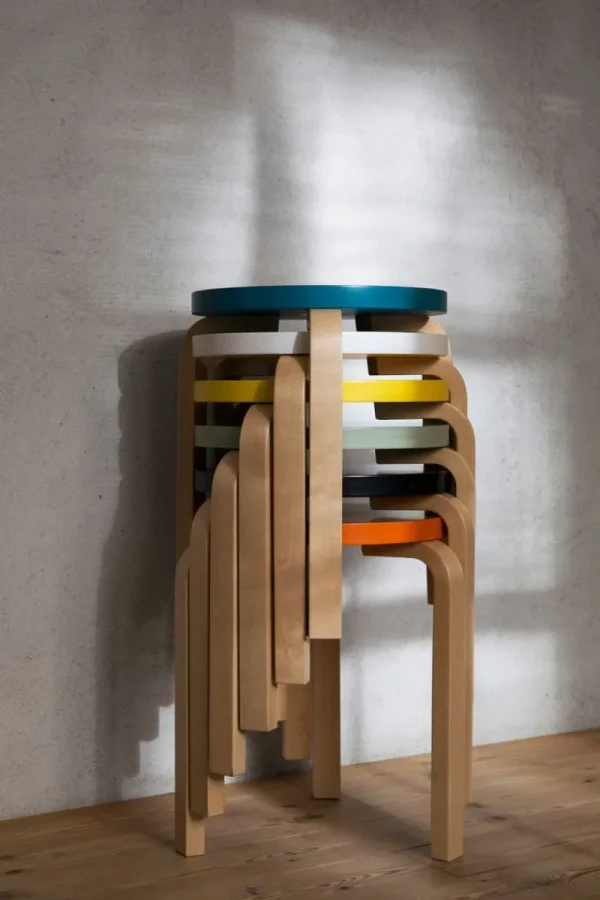 HAY Sitzgelegenheiten-Artek Hocker Aalto 60, grün – Birke
