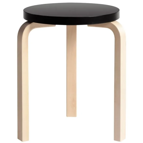 Artek Sitzgelegenheiten-Hocker Aalto 60, schwarz – Birke