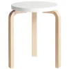Artek Sitzgelegenheiten-Hocker Aalto 60, weiß – Birke