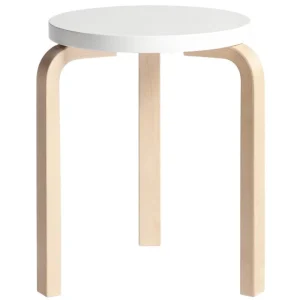 Artek Sitzgelegenheiten-Hocker Aalto 60, weiß – Birke